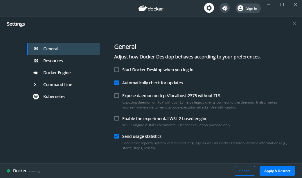 docker-settings-general